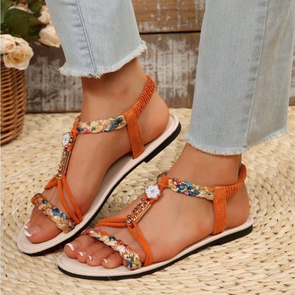 Colorful Braided Women's Sandals size 8